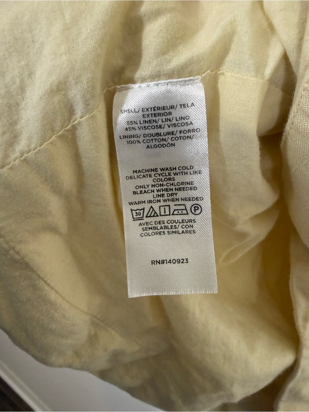 LOFT Square Neck Butter Yellow Linen Blend Sleeveless Top Medium - Picture 5 of 5